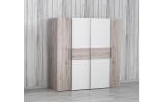 Kleiderschrank Kalixtus, Sandeiche-Nachbildung/weiß, 200 x 190,5 cm