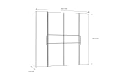 Kleiderschrank Kalixtus, Sandeiche-Nachbildung/weiß, 200 x 190,5 cm