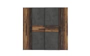 Kleiderschrank Kalixtus, Old Wood-Nachbildung/Beton-Nachbildung, 200 x 190,5 cm