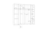 Kleiderschrank Kalixtus, Old Wood-Nachbildung/Beton-Nachbildung, 200 x 190,5 cm