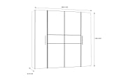 Kleiderschrank Kalixtus, schwarz/weiß, 200 x 190,5 cm