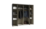 Kleiderschrank Kalixtus, schwarz/weiß, 200 x 190,5 cm