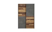 Kleiderschrank Ozzula, Old Wood-Nachbildung/grau, 120 x 190,5 cm