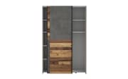 Kleiderschrank Ozzula, Old Wood-Nachbildung/grau, 120 x 190,5 cm