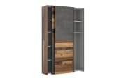 Kleiderschrank Ozzula, Old Wood-Nachbildung/grau, 120 x 190,5 cm