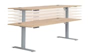 Schreibtisch Clyde, Eiche-Nachbildung/weiß, höhenverstellbar