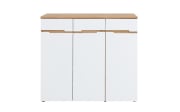 Kommode Clyde, Eiche-Nachbildung/weiß, 120 cm