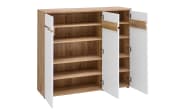 Kommode Clyde, Eiche-Nachbildung/weiß, 120 cm