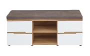 Garderobenbank Clyde, Eiche-Nachbildung/weiß