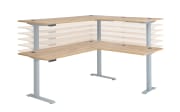 Winkelschreibrisch Clyde, Eiche-Nachbildung/weiß, höhenverstellbar