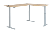 Winkelschreibrisch Clyde, Eiche-Nachbildung/weiß, höhenverstellbar