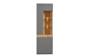 Vitrine Lucera, Basalt, Artisan Eiche Nachbildung, inkl. LED-Beleuchtung