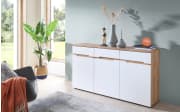 Kommode Clyde, Eiche-Nachbildung/weiß, 150 cm