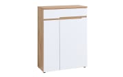 Kommode Clyde, Eiche-Nachbildung/weiß, 80 cm