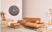 Leder Wohnlandschaft 9360, bright, Metallkufen anthrazit pulverbeschichtet