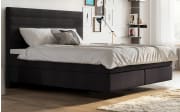 Boxspringbett Linea, anthrazit, 180 x 200 cm, Härtegrad 2 und 3, mit Bultex-Topper und Schwebeoptik
