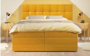 Boxspringbett Lifestyle Quadra, senfgelb, 180 x 200 cm, Härtegard 3 und 4, inkl. Bettkästen