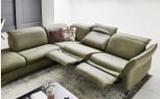 Leder Wohnlandschaft HU-RL17008, olive, inkl. Funktionen
