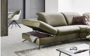 Leder Wohnlandschaft HU-RL17008, olive, inkl. Funktionen