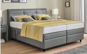 Motor-Boxspringbett Minerva, Leatherlook grau, 180 x 200 cm, Härtegrad 2 und 3