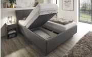 Boxspringbett Silva, Leatherlook, anthrazit, 180 x 200 cm, Härtegrad 2 und 3