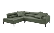 Leder Wohnlandschaft Callisto, olive, inkl. Kopfteilverstellungen