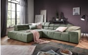 Ecksofa Oakland 2.0, olivgrün, inkl. motorischem Sitzvorzug
