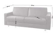 Leder-Schlafsofa Messina in schwarz mit Chromfüßen