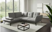 Ecksofa Dover Plus, grau, inkl. Schwenkrücken