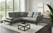 Ecksofa Dover Plus, grau, inkl. Schwenkrücken