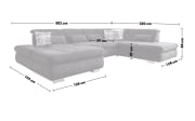 Wohnlandschaft MP-IN17004, schwarz, Canape links