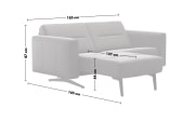 Leder Wohnlandschaft Stella, grau