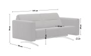 Leder Wohnlandschaft Stella (M), grau