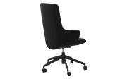 Leder Bürosessel Home-Office Mint mit hohem Rücken in Batick Black