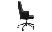 Leder Bürosessel Home-Office Mint mit hohem Rücken in Batick Black