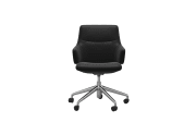 Leder Bürosessel Home-Office Mint, niedriger Rücken, Batick black