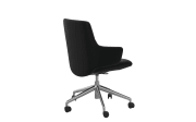 Leder Bürosessel Home-Office Mint, niedriger Rücken, Batick black