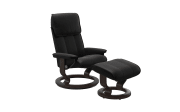 Ruhesessel Admiral M, schwarz, inkl. Hocker