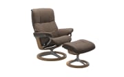 Ruhesessel Mayfair M, graubraun, inkl. Hocker