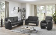 Leder Garnitur Bornholm, anthrazit, inkl. Sessel