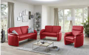 Leder Garnitur Bornholm, rot, inkl. Sessel