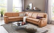 Leder Wohnlandschaft Palisa, honigfarbend, inkl. Funktionen