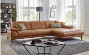 Leder Wohnlandschaft Levias, bourbon