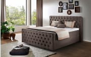 Boxspringbett Diamanti Klassik, braun, 200 x 200 cm, Härtegrad 2 und 3