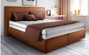 Boxspringbett Sinfonie, cognac, 180 x 200 cm, Härtegrad 2 und 3