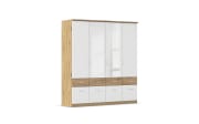 Drehtürenschrank Bremen Extra, weiß/Eiche-Nachbildung, 181 x 199 cm