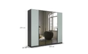 Drehtürenschrank Skyla, graumetallic/salbei, 226 x 210 cm