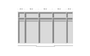 Schwebetürenschrank Kulmbach-A, weiß, 361 x 210 cm