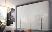 Drehtürenkleiderschrank Montclar, Hochglanz weiß, 300 x 223 cm, inkl. umfangreicher Zusatzausstattung