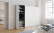 Drehtürenschrank Purisma, weiß, 301 x 223 cm, inkl. umfangreicher Zusatzausstattung